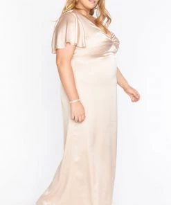 Show Me Your Mumu Rome Twist Gown ~ Champagne Luxe Satin