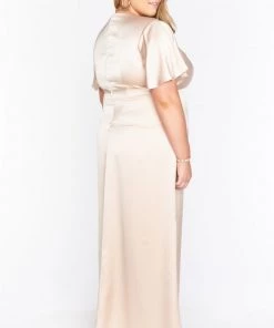 Show Me Your Mumu Rome Twist Gown ~ Champagne Luxe Satin