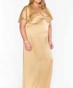 Show Me Your Mumu Rome Twist Gown ~ True Gold Luxe Satin Dresses 27 Show Me Your Mumu Rome Twist Gown ~ True Gold Luxe Satin Dresses