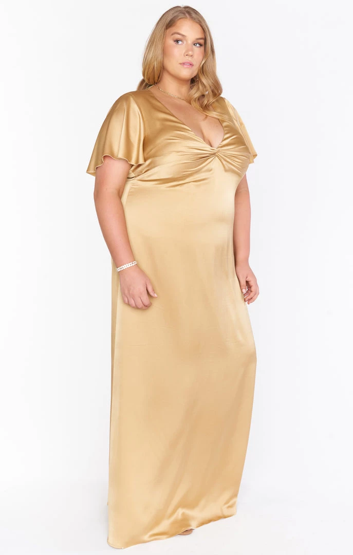 Show Me Your Mumu Rome Twist Gown ~ True Gold Luxe Satin Dresses 14 Show Me Your Mumu Rome Twist Gown ~ True Gold Luxe Satin Dresses