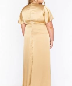Show Me Your Mumu Rome Twist Gown ~ True Gold Luxe Satin Dresses 28 Show Me Your Mumu Rome Twist Gown ~ True Gold Luxe Satin Dresses