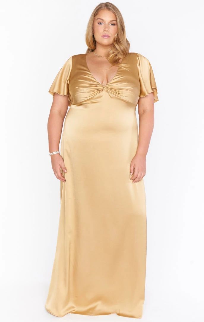 Show Me Your Mumu Rome Twist Gown ~ True Gold Luxe Satin Dresses 8 Show Me Your Mumu Rome Twist Gown ~ True Gold Luxe Satin Dresses