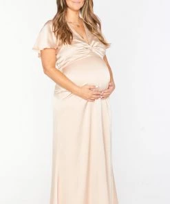 Show Me Your Mumu Rome Twist Gown ~ Champagne Luxe Satin