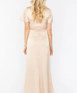 Show Me Your Mumu Rome Twist Gown ~ Champagne Luxe Satin