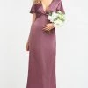 Show Me Your Mumu Dresses Rome Twist Gown ~ Dusty Plum Luxe Satin