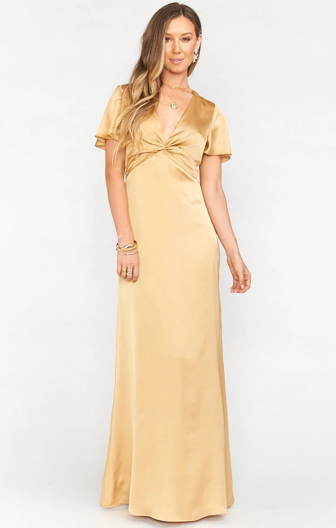 Show Me Your Mumu Rome Twist Gown ~ True Gold Luxe Satin Dresses 7 Show Me Your Mumu Rome Twist Gown ~ True Gold Luxe Satin Dresses