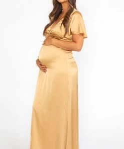 Show Me Your Mumu Rome Twist Gown ~ True Gold Luxe Satin Dresses 24 Show Me Your Mumu Rome Twist Gown ~ True Gold Luxe Satin Dresses