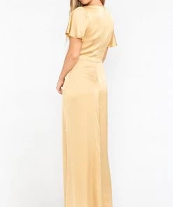Show Me Your Mumu Rome Twist Gown ~ True Gold Luxe Satin Dresses 18 Show Me Your Mumu Rome Twist Gown ~ True Gold Luxe Satin Dresses