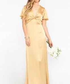 Show Me Your Mumu Rome Twist Gown ~ True Gold Luxe Satin Dresses 25 Show Me Your Mumu Rome Twist Gown ~ True Gold Luxe Satin Dresses