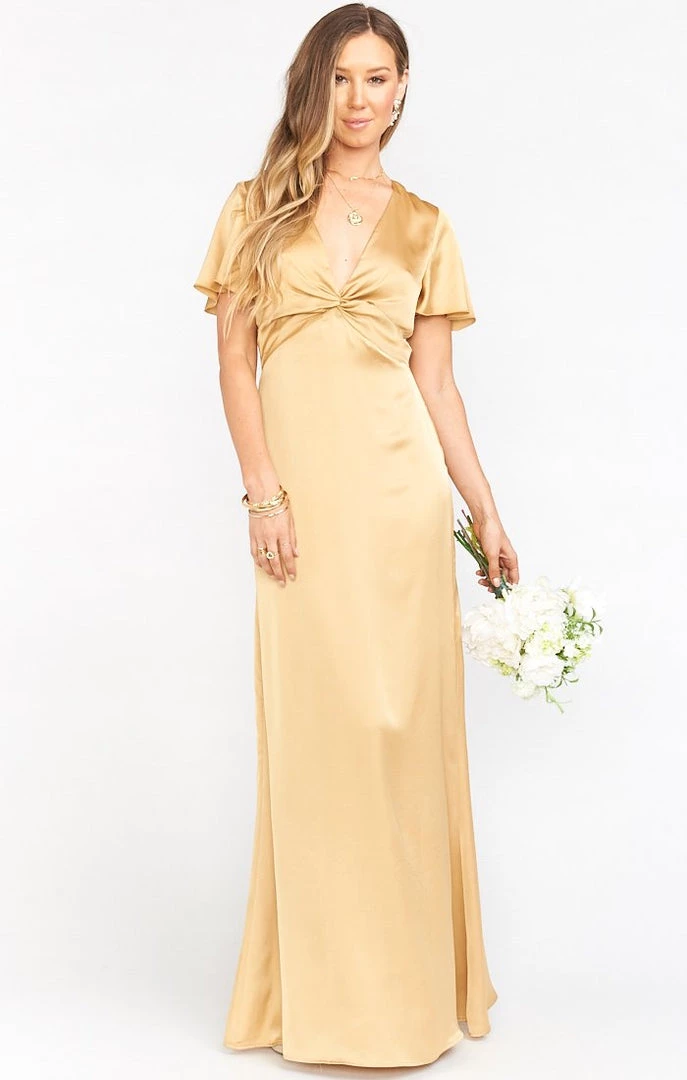 Show Me Your Mumu Rome Twist Gown ~ True Gold Luxe Satin Dresses 12 Show Me Your Mumu Rome Twist Gown ~ True Gold Luxe Satin Dresses