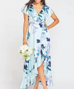 Show Me Your Mumu Dresses Jess Ruffle Midi Dress ~ Mint To Be Floral