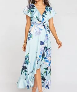 Show Me Your Mumu Dresses Jess Ruffle Midi Dress ~ Mint To Be Floral