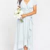 Show Me Your Mumu Dresses Jess Ruffle Midi Dress ~ Icy Blue Chiffon