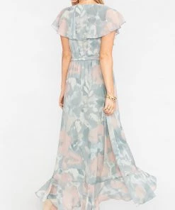 Show Me Your Mumu Dresses Jess Ruffle Midi Dress ~ Sage I Do Floral