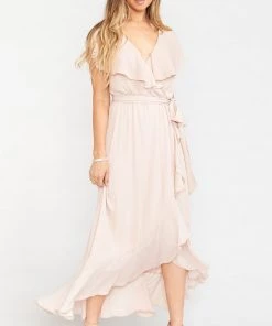 Show Me Your Mumu Jess Ruffle Midi Dress ~ Dusty Blush Crisp Dresses
