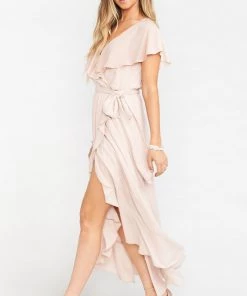 Show Me Your Mumu Jess Ruffle Midi Dress ~ Dusty Blush Crisp Dresses