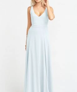 Show Me Your Mumu Bridesmaids Dresses Jenn Maxi Dress ~ Icy Blue Chiffon