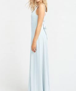 Show Me Your Mumu Bridesmaids Dresses Jenn Maxi Dress ~ Icy Blue Chiffon