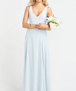 Show Me Your Mumu Bridesmaids Dresses Jenn Maxi Dress ~ Icy Blue Chiffon
