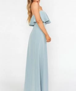 Show Me Your Mumu Monaco Ruffle Gown ~ Silver Sage Stretch Crepe Bridesmaids Dresses 9 Show Me Your Mumu Monaco Ruffle Gown ~ Silver Sage Stretch Crepe Bridesmaids Dresses