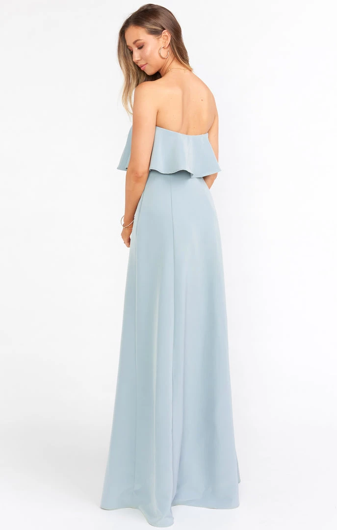 Show Me Your Mumu Monaco Ruffle Gown ~ Silver Sage Stretch Crepe Bridesmaids Dresses 5 Show Me Your Mumu Monaco Ruffle Gown ~ Silver Sage Stretch Crepe Bridesmaids Dresses