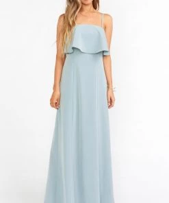 Show Me Your Mumu Monaco Ruffle Gown ~ Silver Sage Stretch Crepe Bridesmaids Dresses 12 Show Me Your Mumu Monaco Ruffle Gown ~ Silver Sage Stretch Crepe Bridesmaids Dresses