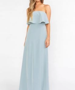 Show Me Your Mumu Monaco Ruffle Gown ~ Silver Sage Stretch Crepe Bridesmaids Dresses 11 Show Me Your Mumu Monaco Ruffle Gown ~ Silver Sage Stretch Crepe Bridesmaids Dresses