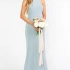 Show Me Your Mumu Chicago High Neck Gown ~ Silver Sage Stretch Crepe Bridesmaids Dresses 1 Show Me Your Mumu Chicago High Neck Gown ~ Silver Sage Stretch Crepe Bridesmaids Dresses