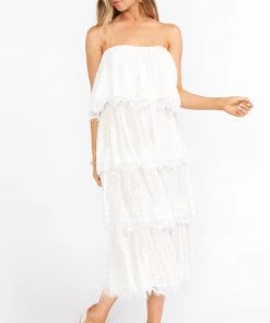 Show Me Your Mumu Lana Midi Dress ~ White Lace