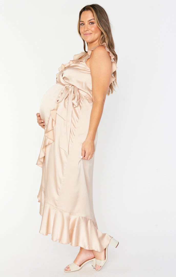 Show Me Your Mumu Samantha Ruffle Wrap Dress ~ Champagne Luxe Satin Dresses 20 Show Me Your Mumu Samantha Ruffle Wrap Dress ~ Champagne Luxe Satin Dresses