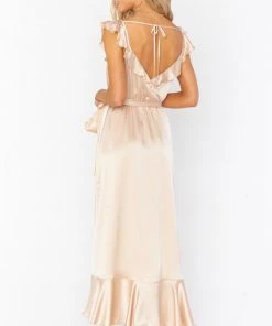 Show Me Your Mumu Samantha Ruffle Wrap Dress ~ Champagne Luxe Satin Dresses 28 Show Me Your Mumu Samantha Ruffle Wrap Dress ~ Champagne Luxe Satin Dresses