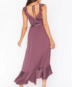 Show Me Your Mumu Samantha Ruffle Wrap Dress ~ Dusty Plum Luxe Satin 13 Show Me Your Mumu Samantha Ruffle Wrap Dress ~ Dusty Plum Luxe Satin