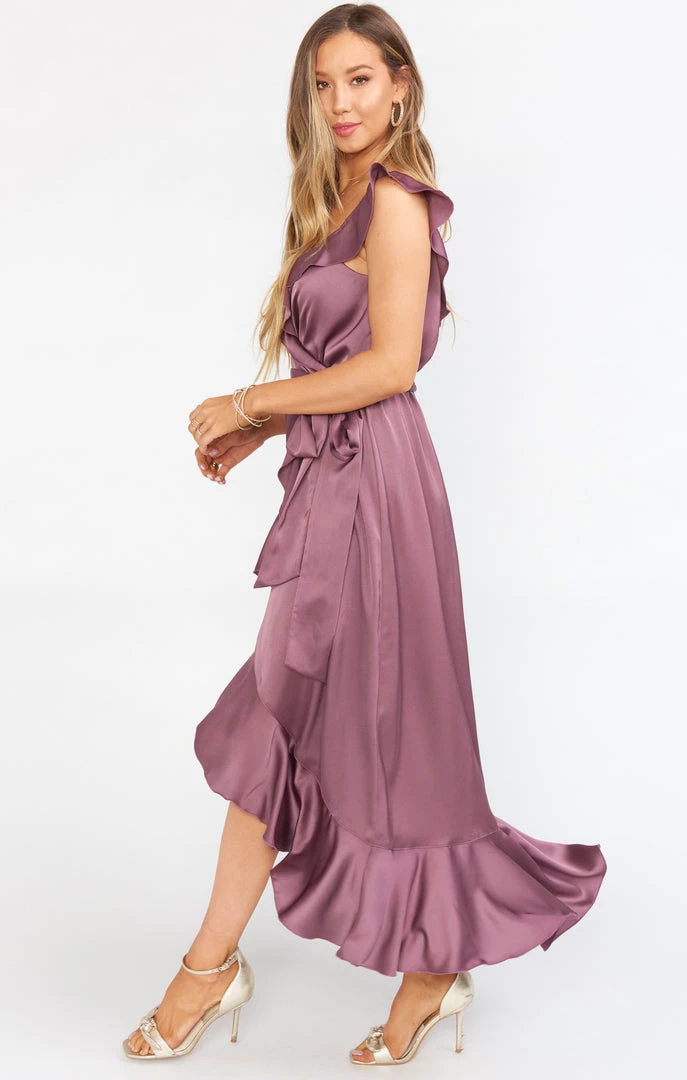 Show Me Your Mumu Samantha Ruffle Wrap Dress ~ Dusty Plum Luxe Satin 9 Show Me Your Mumu Samantha Ruffle Wrap Dress ~ Dusty Plum Luxe Satin