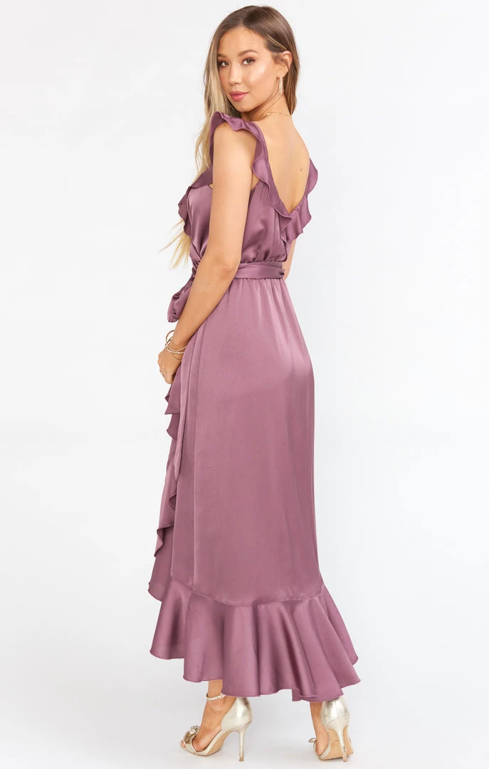 Show Me Your Mumu Samantha Ruffle Wrap Dress ~ Dusty Plum Luxe Satin 10 Show Me Your Mumu Samantha Ruffle Wrap Dress ~ Dusty Plum Luxe Satin