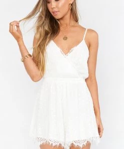 Show Me Your Mumu Olympia Romper ~ White Lace Rompers