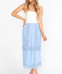 Show Me Your Mumu Alessa Midi Skirt ~ Periwinkle Lace