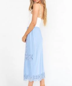 Show Me Your Mumu Alessa Midi Skirt ~ Periwinkle Lace