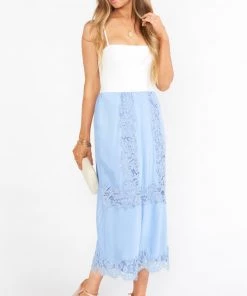 Show Me Your Mumu Alessa Midi Skirt ~ Periwinkle Lace