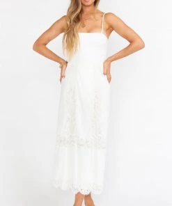 Show Me Your Mumu Alessa Midi Skirt ~ White Lace