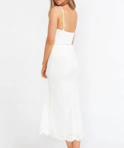 Show Me Your Mumu Alessa Midi Skirt ~ White Lace