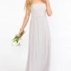 Show Me Your Mumu Bridesmaids Dresses Lauren Tie Maxi Dress ~ Dove Grey Chiffon