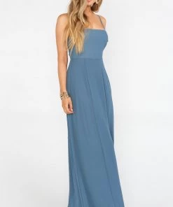 Show Me Your Mumu Bridesmaids Dresses Lauren Tie Maxi Dress ~ Slate Blue Chiffon 12 Show Me Your Mumu Bridesmaids Dresses Lauren Tie Maxi Dress ~ Slate Blue Chiffon