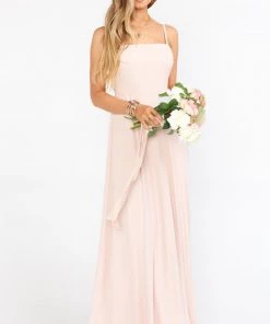 Show Me Your Mumu Bridesmaids Dresses Lauren Tie Maxi Dress ~ Dusty Blush Crisp