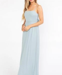 Show Me Your Mumu Bridesmaids Dresses Lauren Tie Maxi Dress ~ Silver Sage Crisp