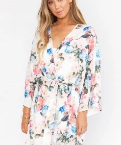 Show Me Your Mumu New Mu California Kimono ~ Sweet Floral Blues