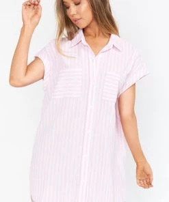 Show Me Your Mumu Martin Shirt Dress ~ Blush Stripe New Mu