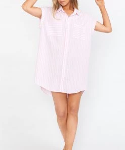 Show Me Your Mumu Martin Shirt Dress ~ Blush Stripe New Mu