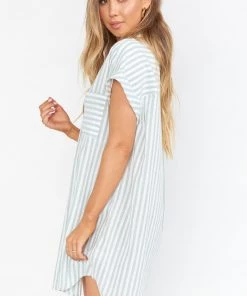 Show Me Your Mumu Martin Shirt Dress ~ Sage Stripe
