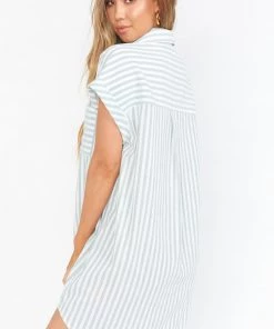 Show Me Your Mumu Martin Shirt Dress ~ Sage Stripe