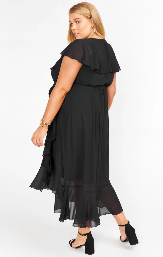 Show Me Your Mumu Dresses Jess Ruffle Midi Dress ~ Black Chiffon 11 Show Me Your Mumu Dresses Jess Ruffle Midi Dress ~ Black Chiffon